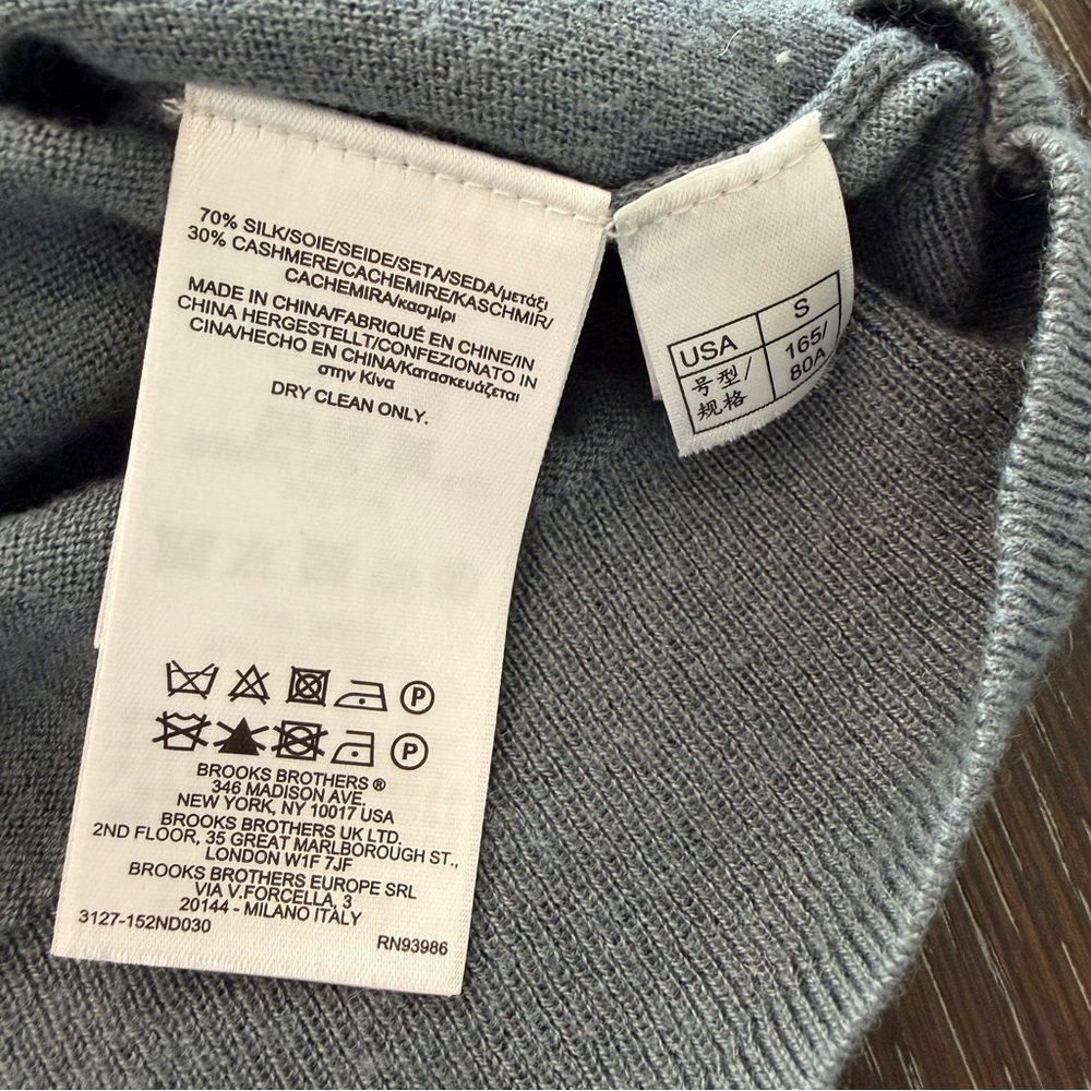 Brooks‎ Brothers Silk & Cashmere Sweater Women’s Size Small Grey Blue - Picture 5 of 6